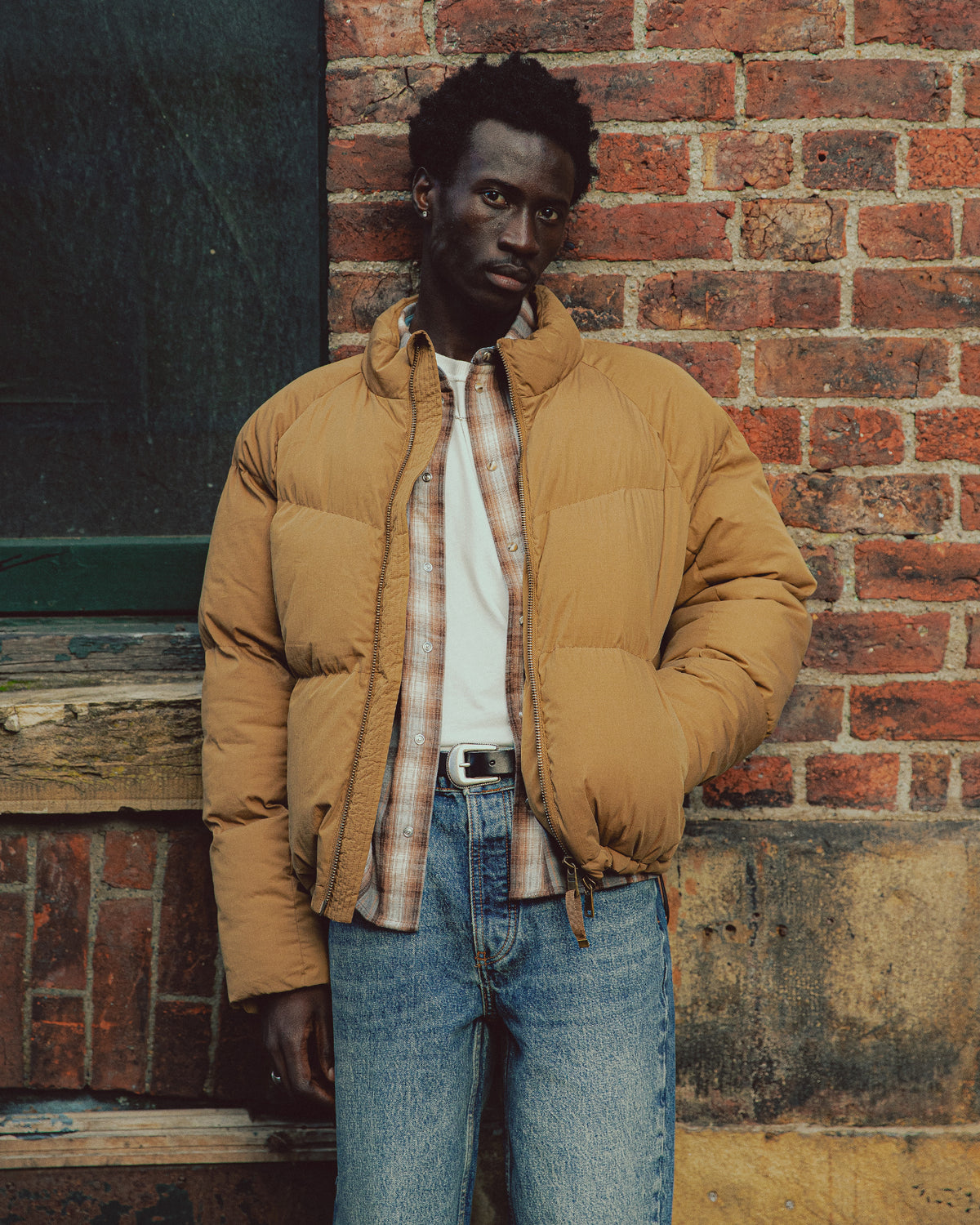 Ridge Quilted Puffer Jacket - Tan