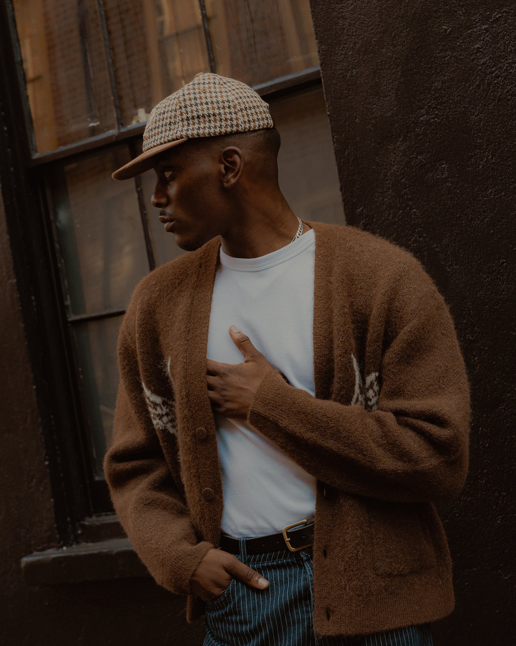 Varsity Wool 6 Panel Cap - Puppytooth