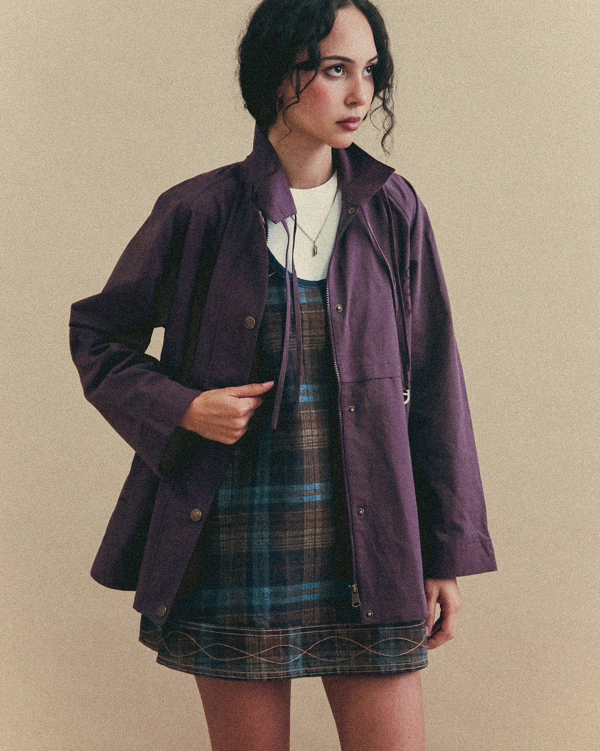 Roxy Swing Raincoat - Aubergine