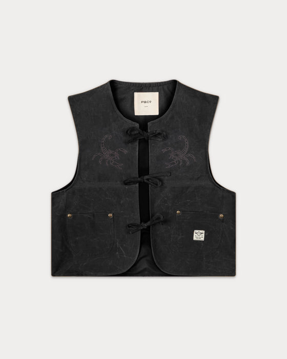 Scorpio Nomad Waxed Vest - Black