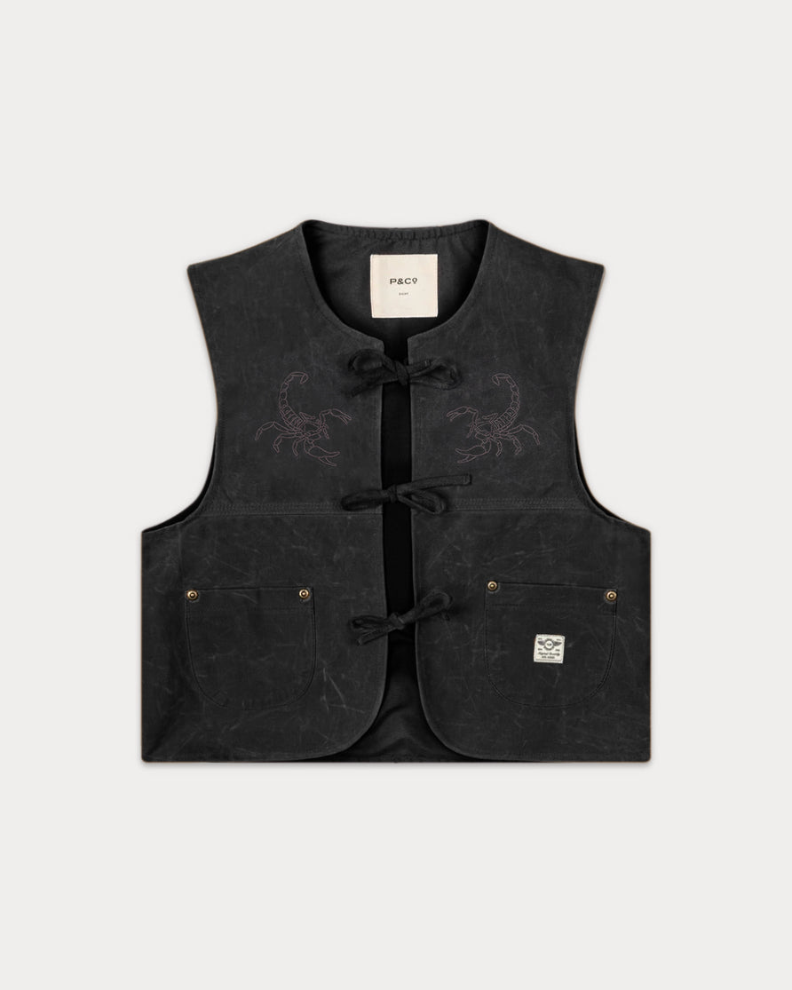 Scorpio Nomad Waxed Vest - Black