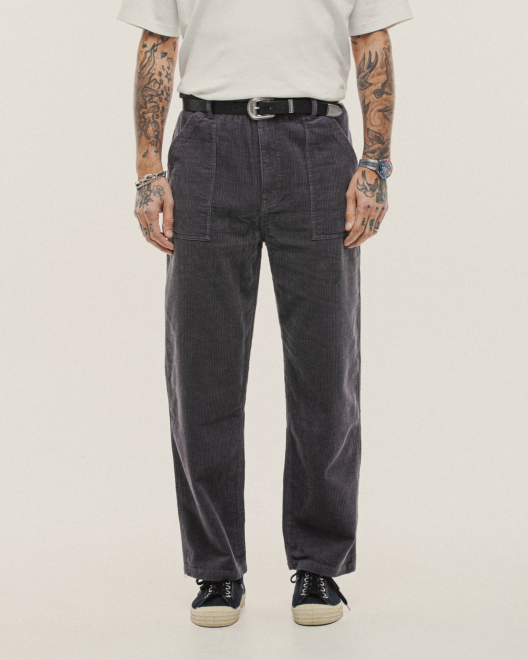 Cord Service Fatigue Pants - Slate Grey