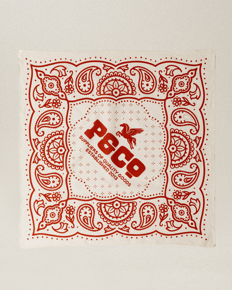 P&Co Paisley Bandana - Ecru & Red 
