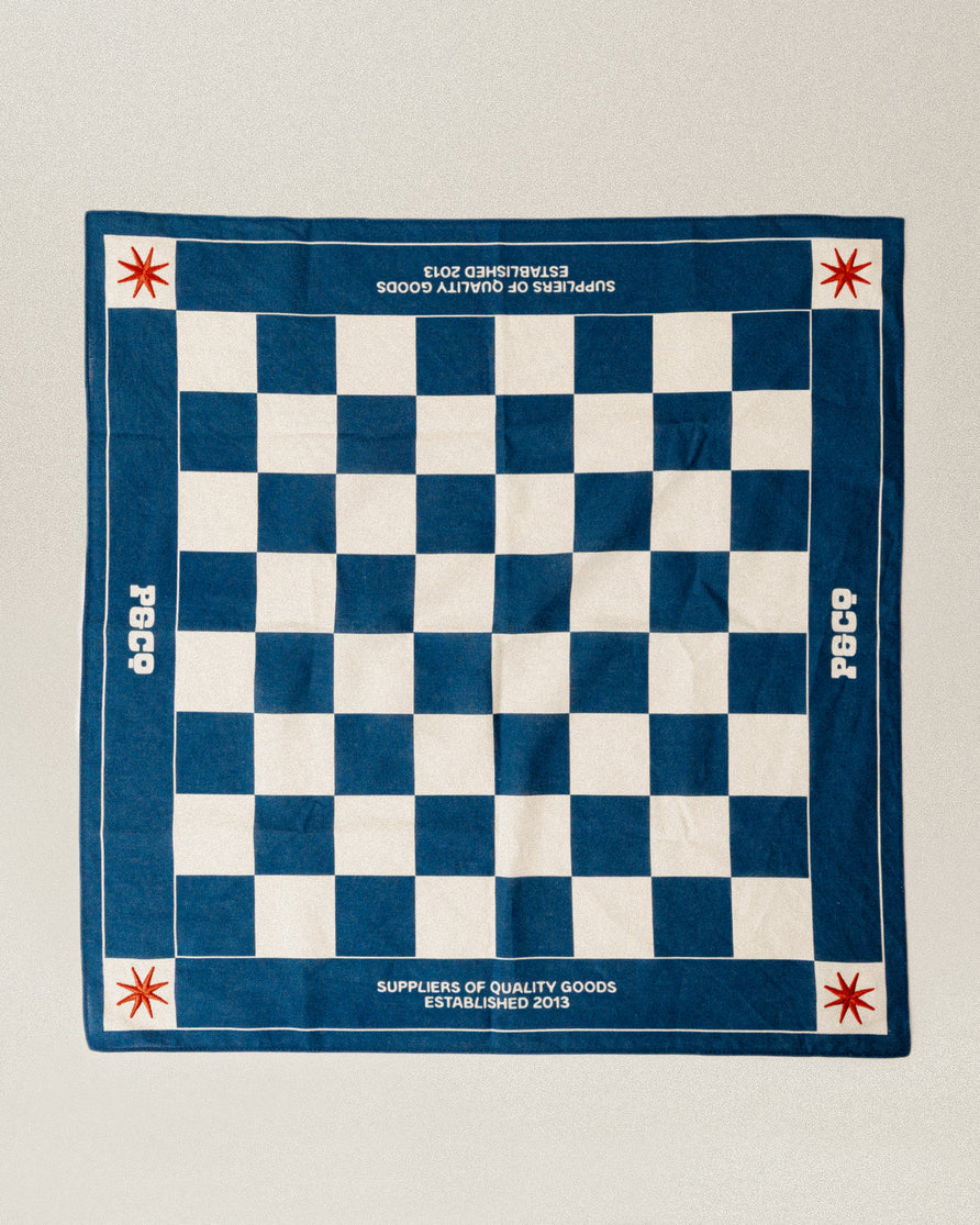 P&Co Checkerboard Bandana - Navy & Ecru