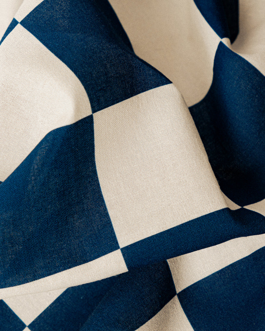 P&Co Checkerboard Bandana - Navy & Ecru
