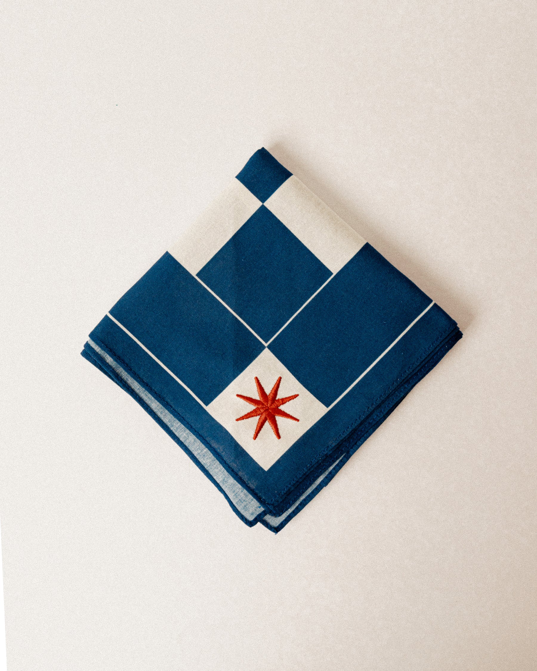 P&Co Checkerboard Bandana - Navy & Ecru