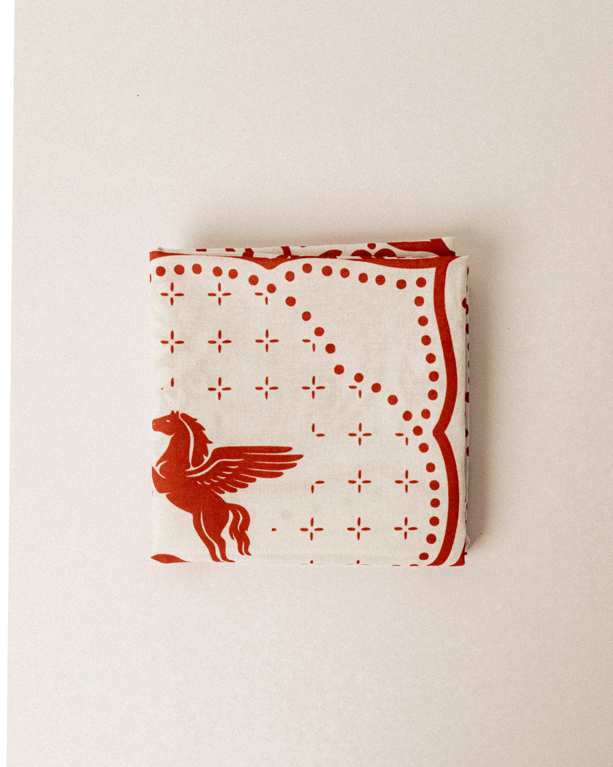 P&Co Paisley Bandana - Ecru & Red 