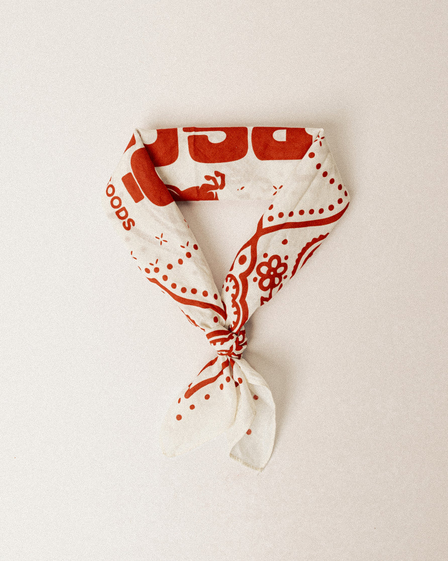 P&Co Paisley Bandana - Ecru & Red 