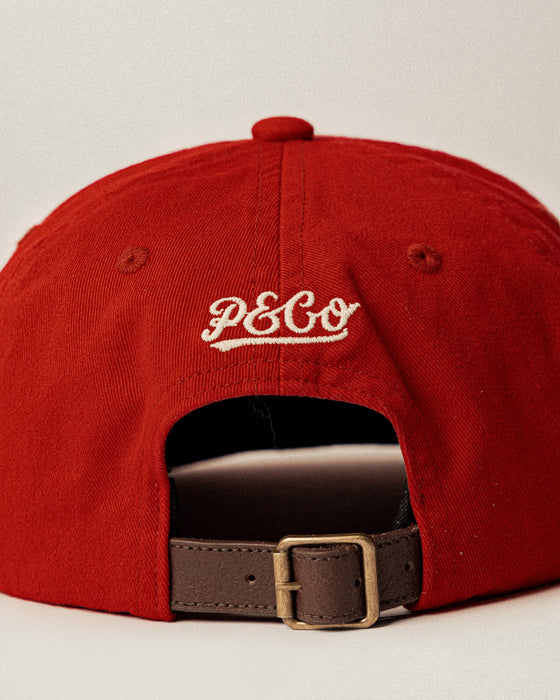 Script Cotton 5 Panel Cap - Brick Red