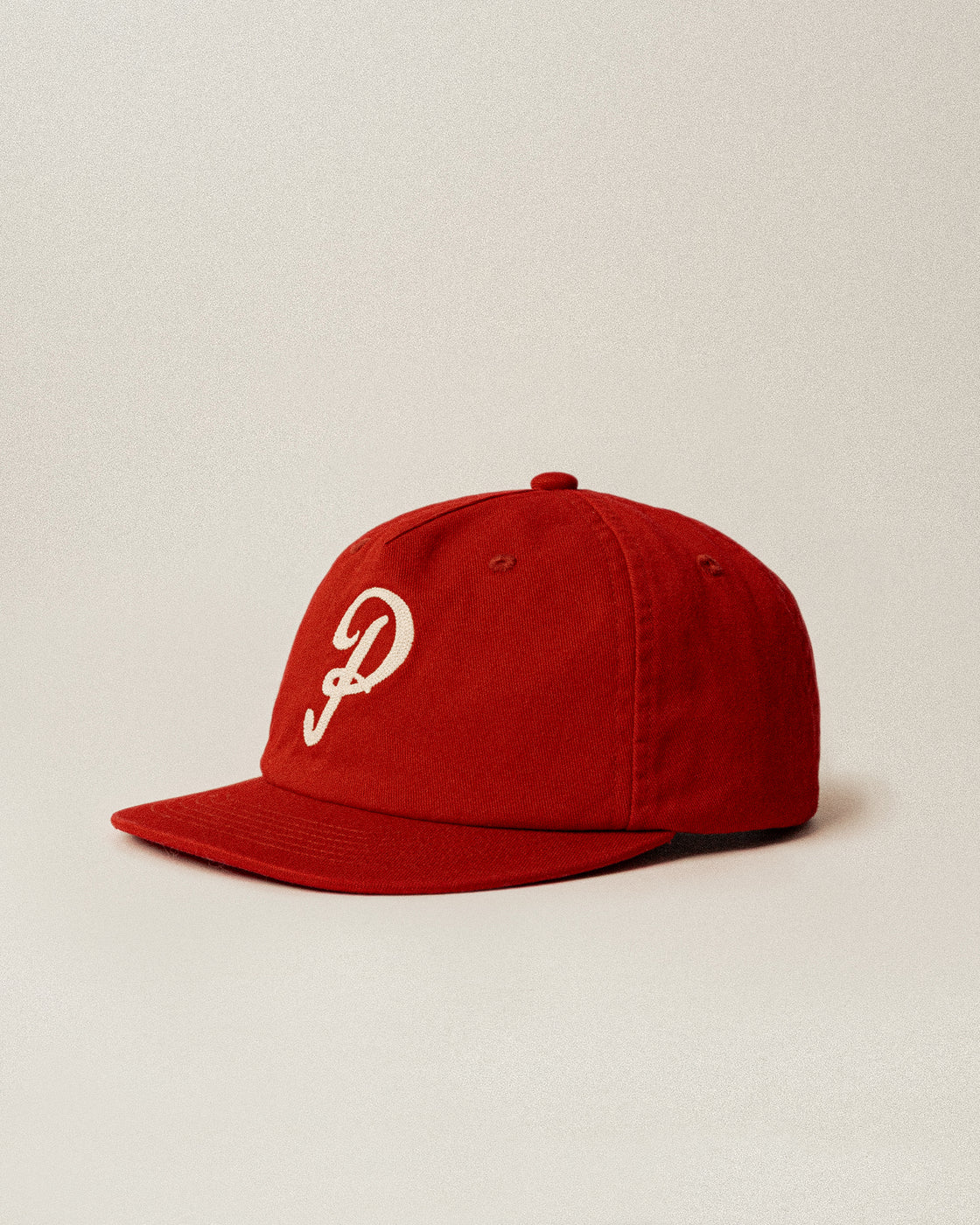 Script Cotton 5 Panel Cap - Brick Red