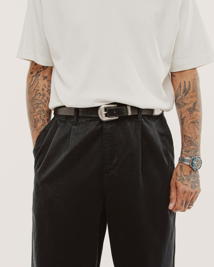 Union Pleated Pant - Black