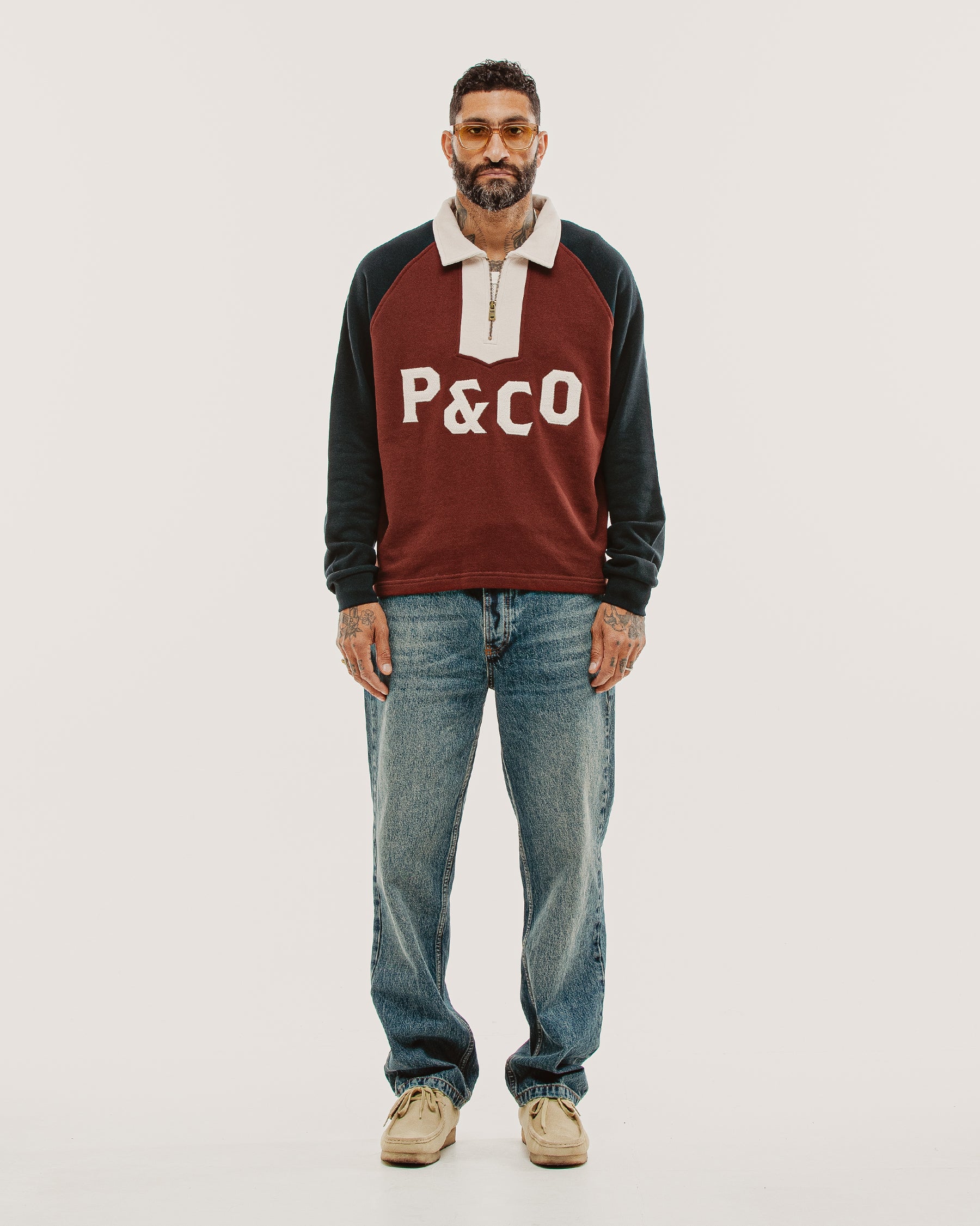 Track 1/4 Zip Jersey - Maroon & Navy
