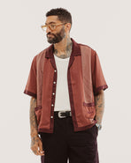 Diner Bowling Shirt - Maroon