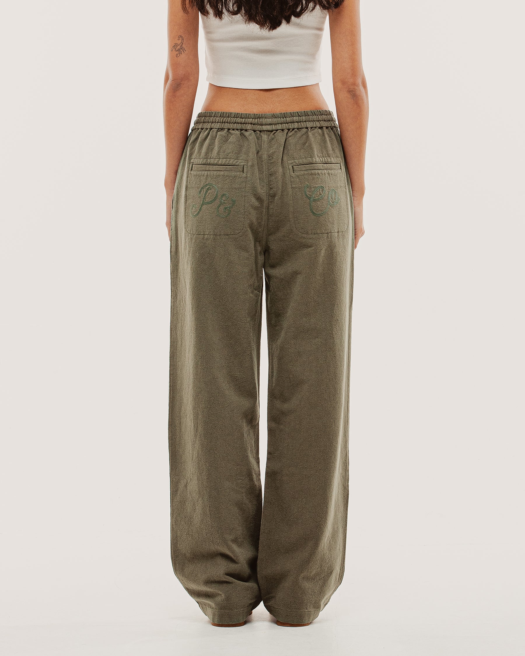 Olivia Drawstring Pant - Khaki