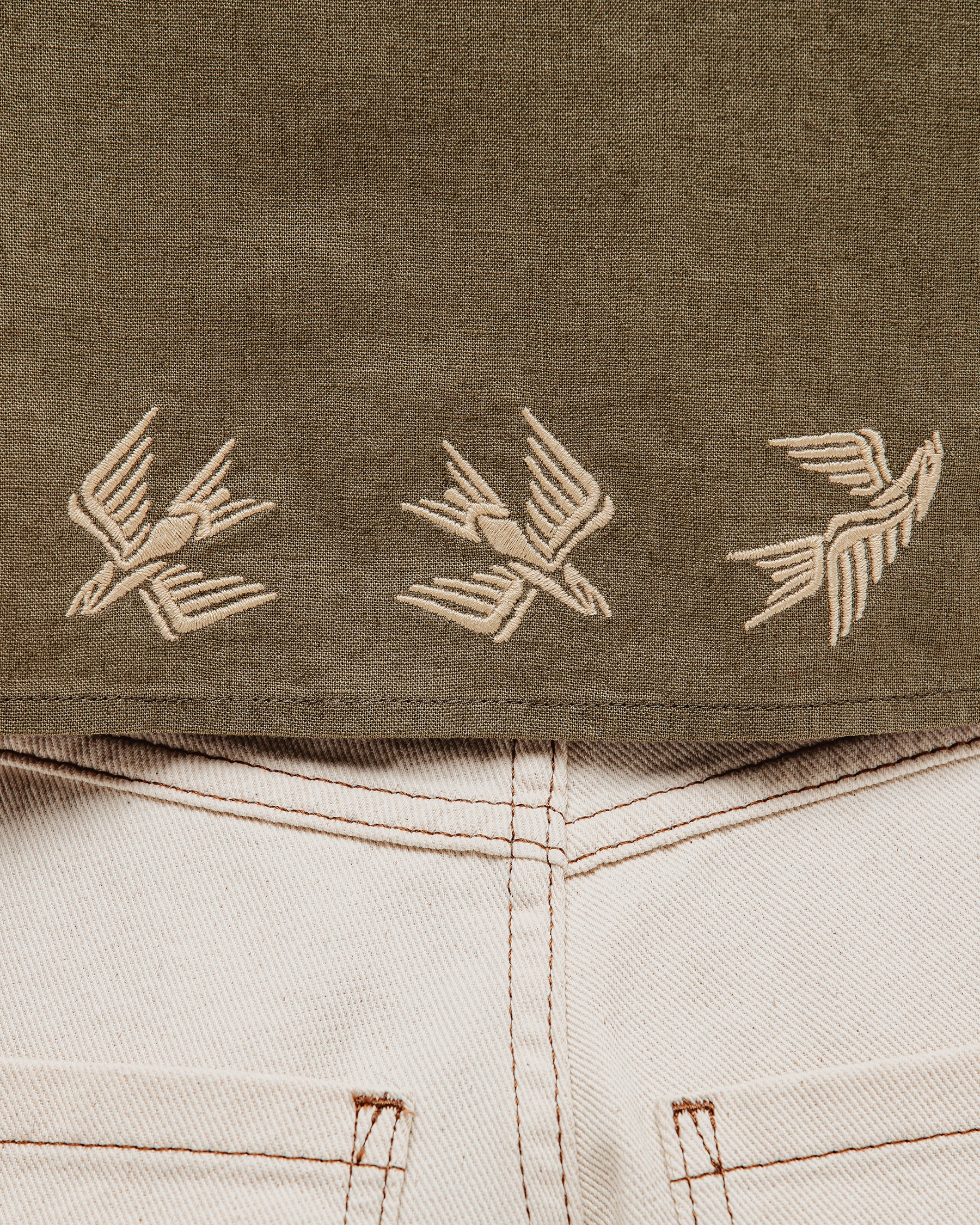 Emmylou Cropped Linen Shirt - Khaki