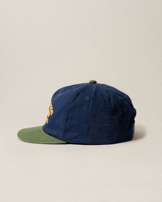 Quality Goods Twill 5 Panel Cap - Navy & Green