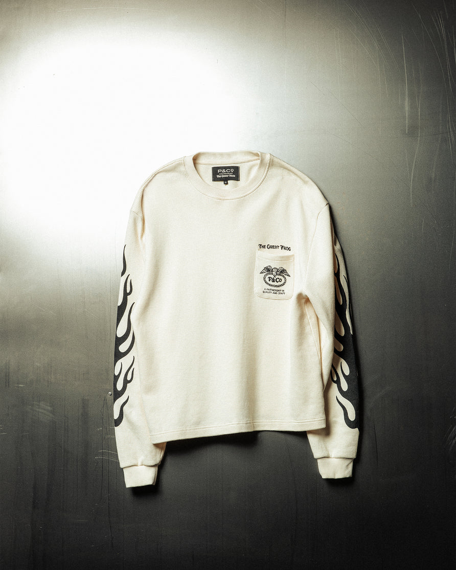 P&Co x TGF Waffle Boxy Longsleeve - Ecru