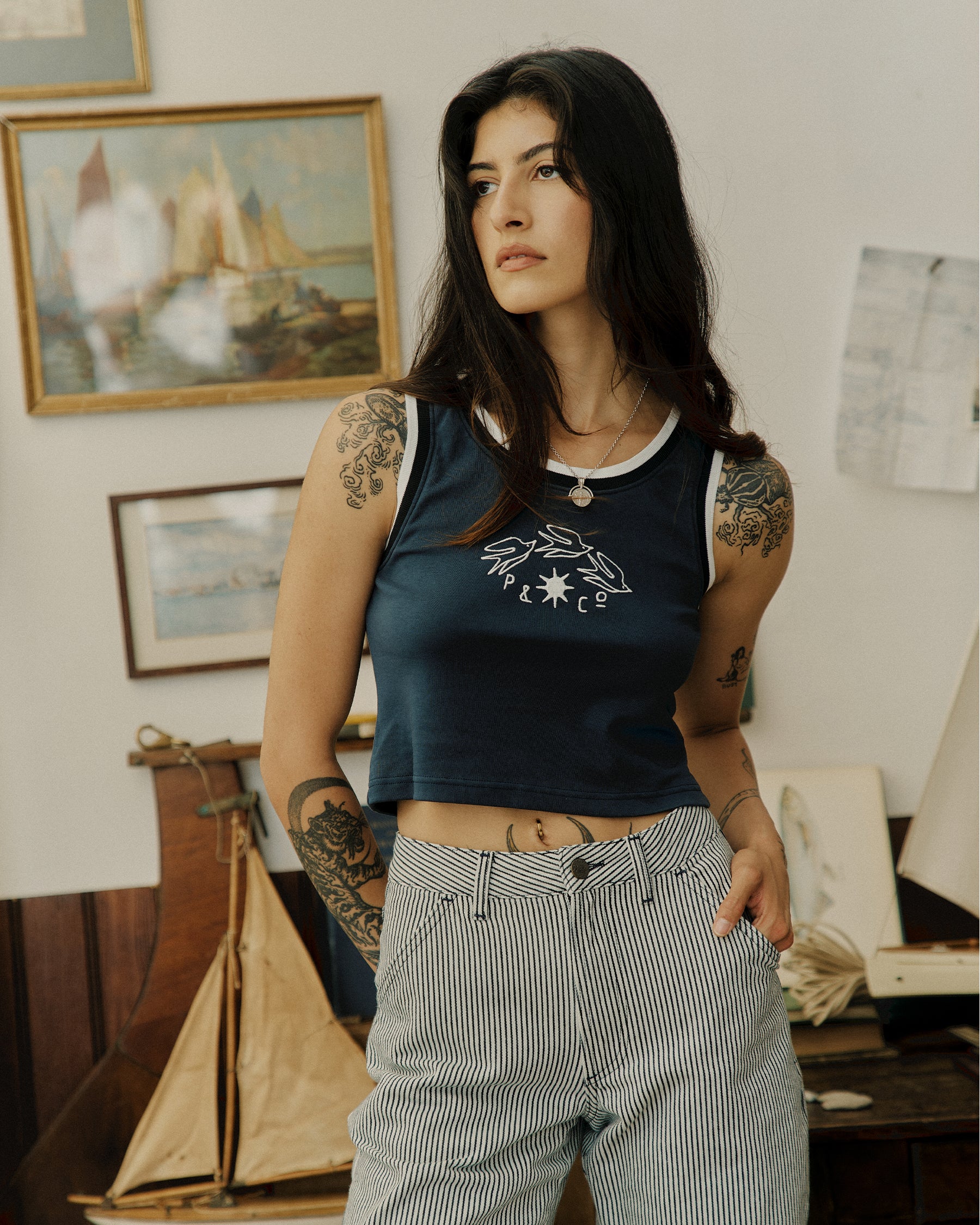 P&Co Tricot Tank - Navy