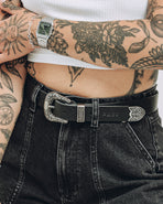 Dolly Western Leather Belt - Black