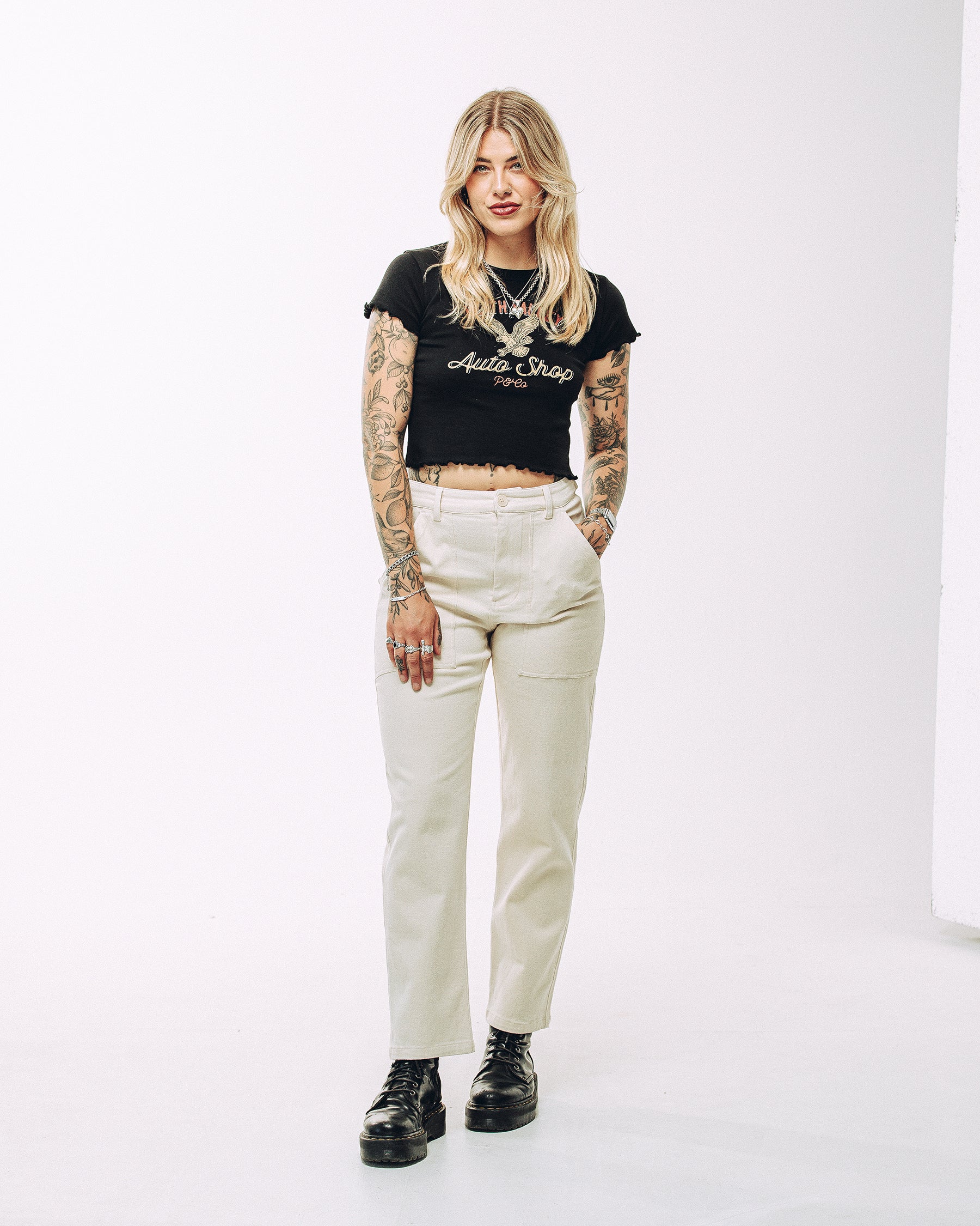 Auto Shop Baby T-Shirt - Washed Black