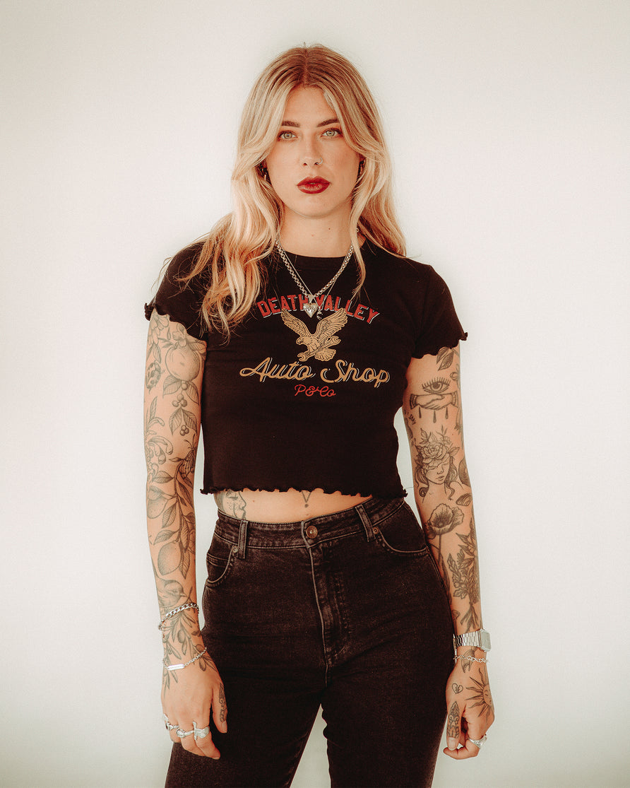 Auto Shop Baby T-Shirt - Washed Black