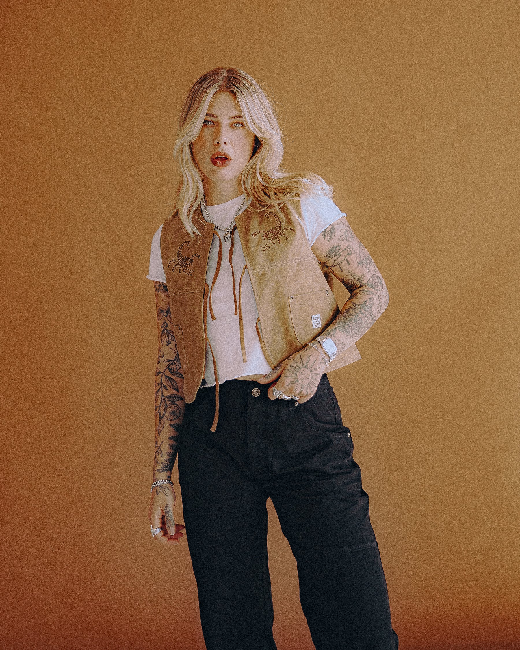 Scorpio Nomad Waxed Vest - Tan