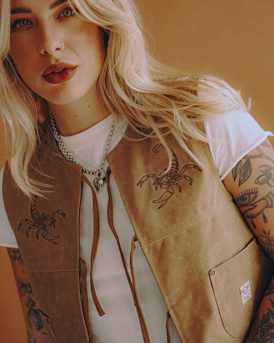 Scorpio Nomad Waxed Vest - Tan