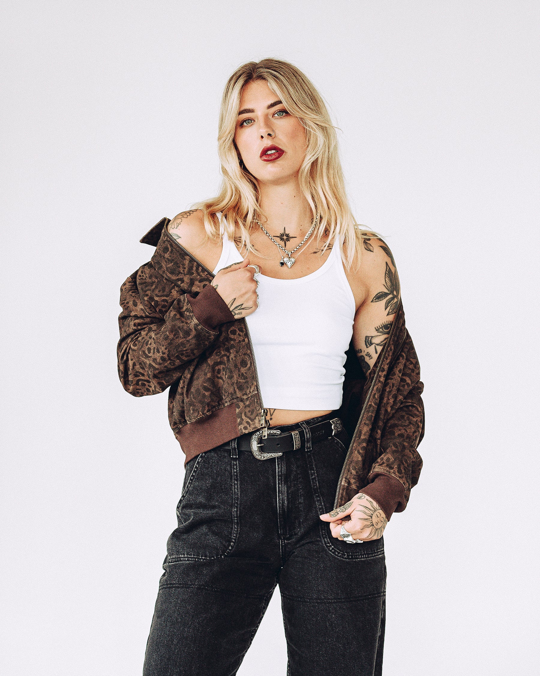 Rosette Turner Jacket - Leopard Print