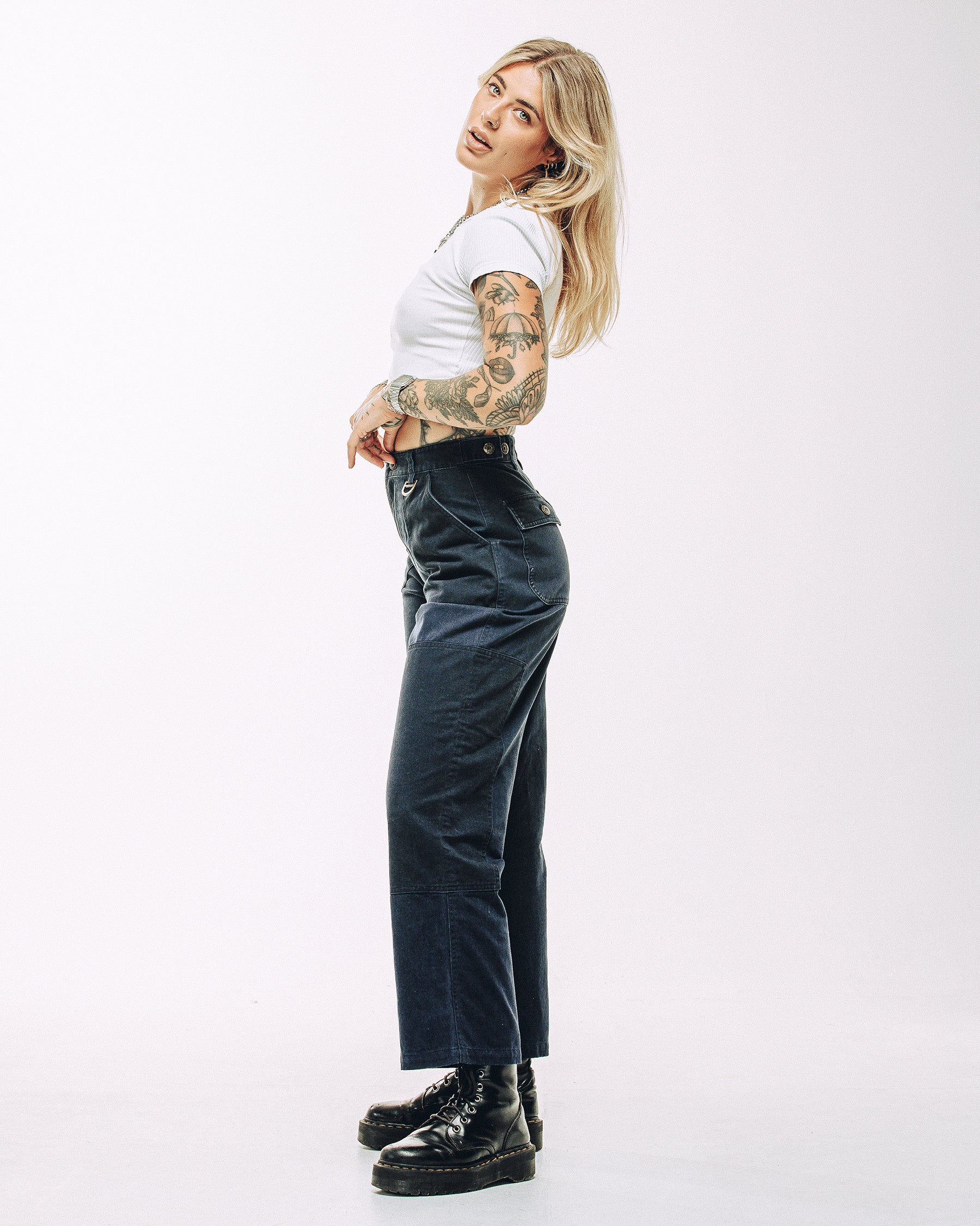 Surplus High Waisted Pants - Navy
