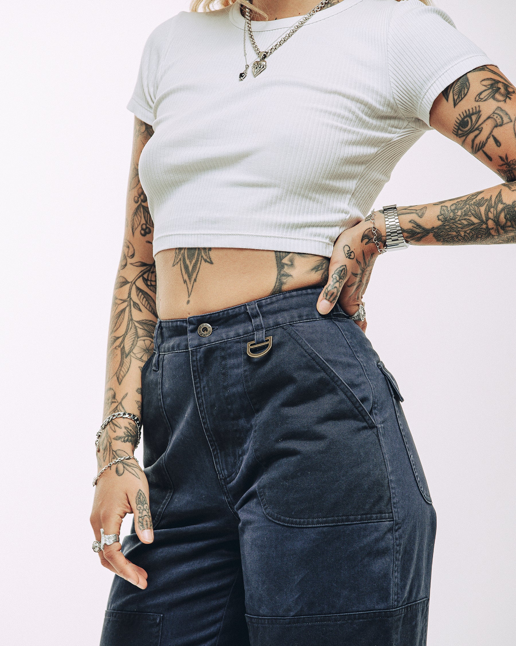 Surplus High Waisted Pants - Navy