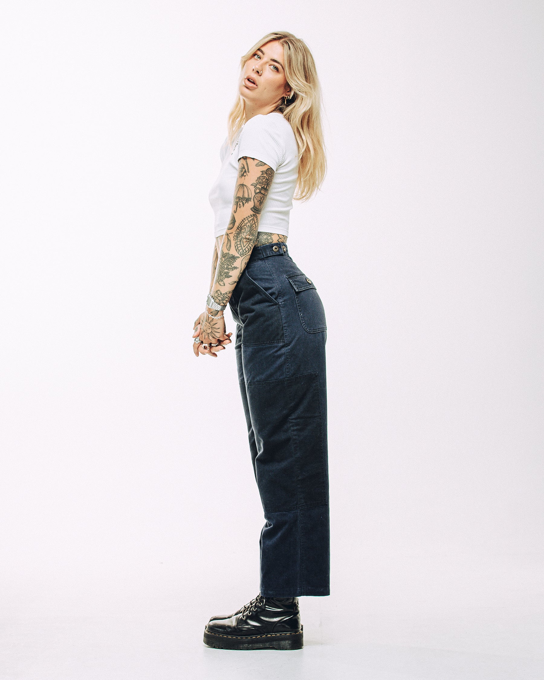 Surplus High Waisted Pants - Navy
