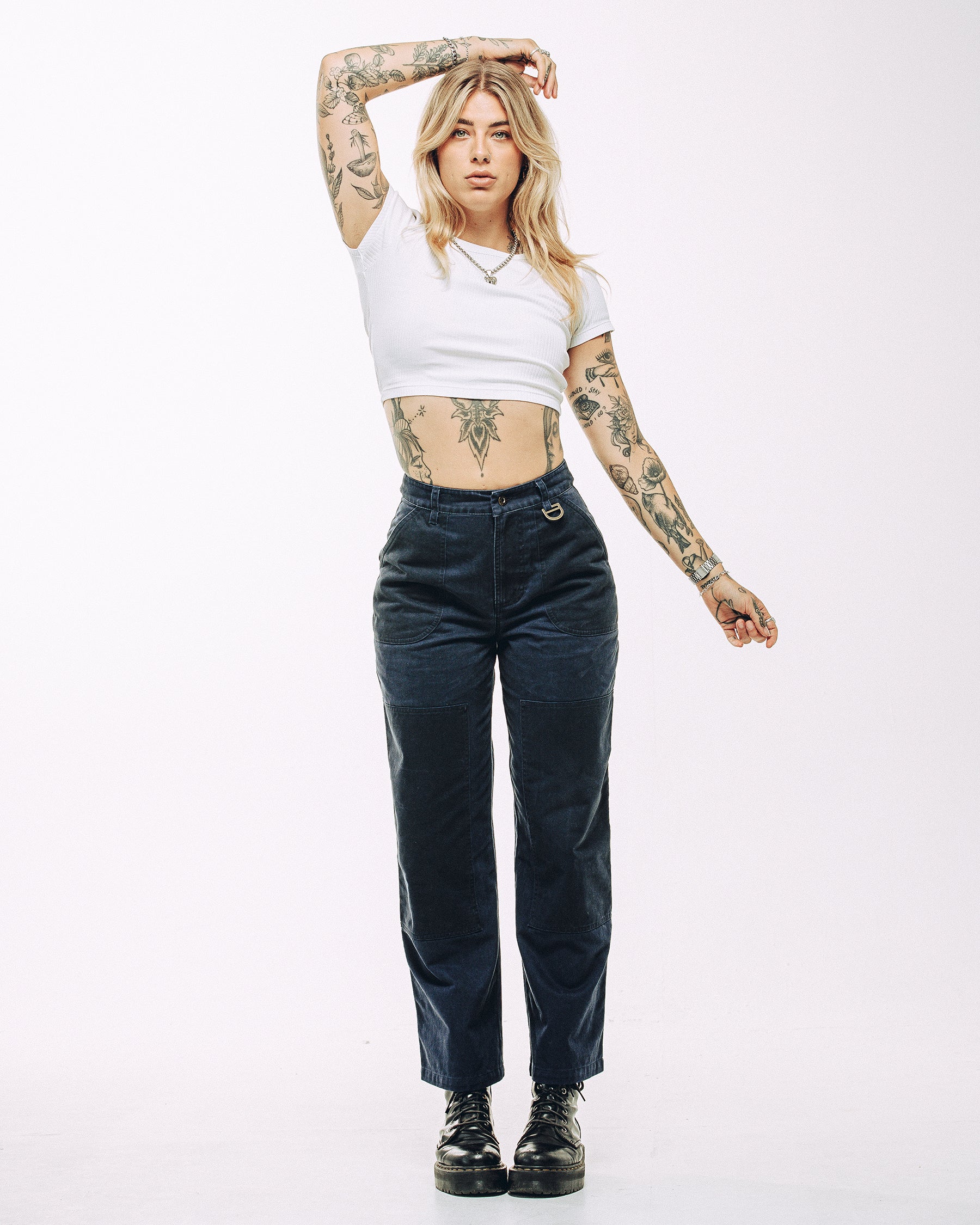 Surplus High Waisted Pants - Navy
