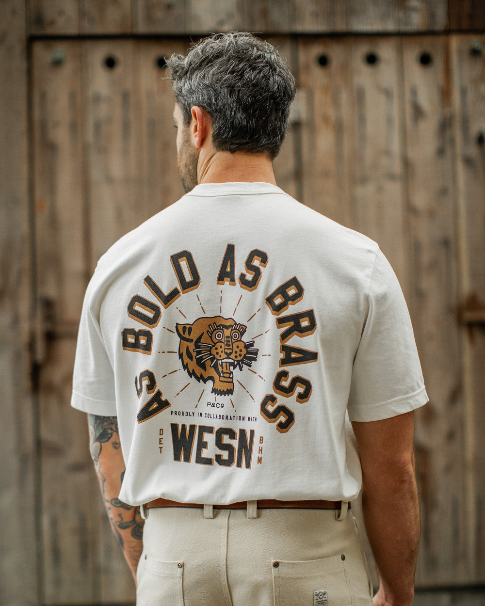 Bold as Brass WESN T-Shirt – gebrochenes Weiß 