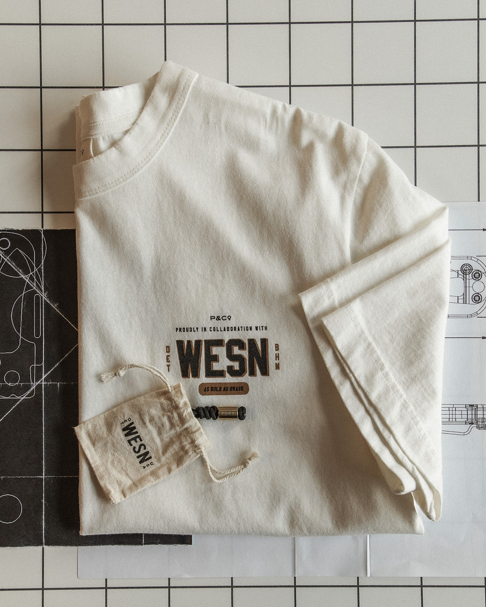Bold As Brass WESN T-Shirt - Off White