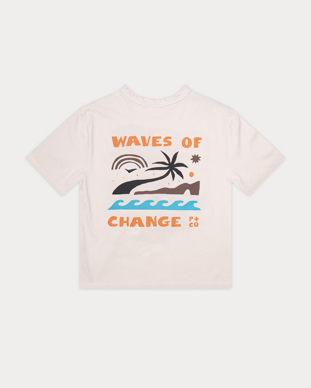 Waves Of Change Boxy T-Shirt - Bone