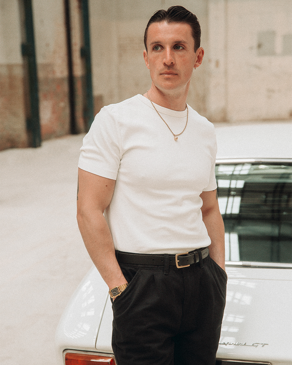 Off White 50's Crafted T-Shirt Men's T-Shirts, Slim Tees ‐ P&Co