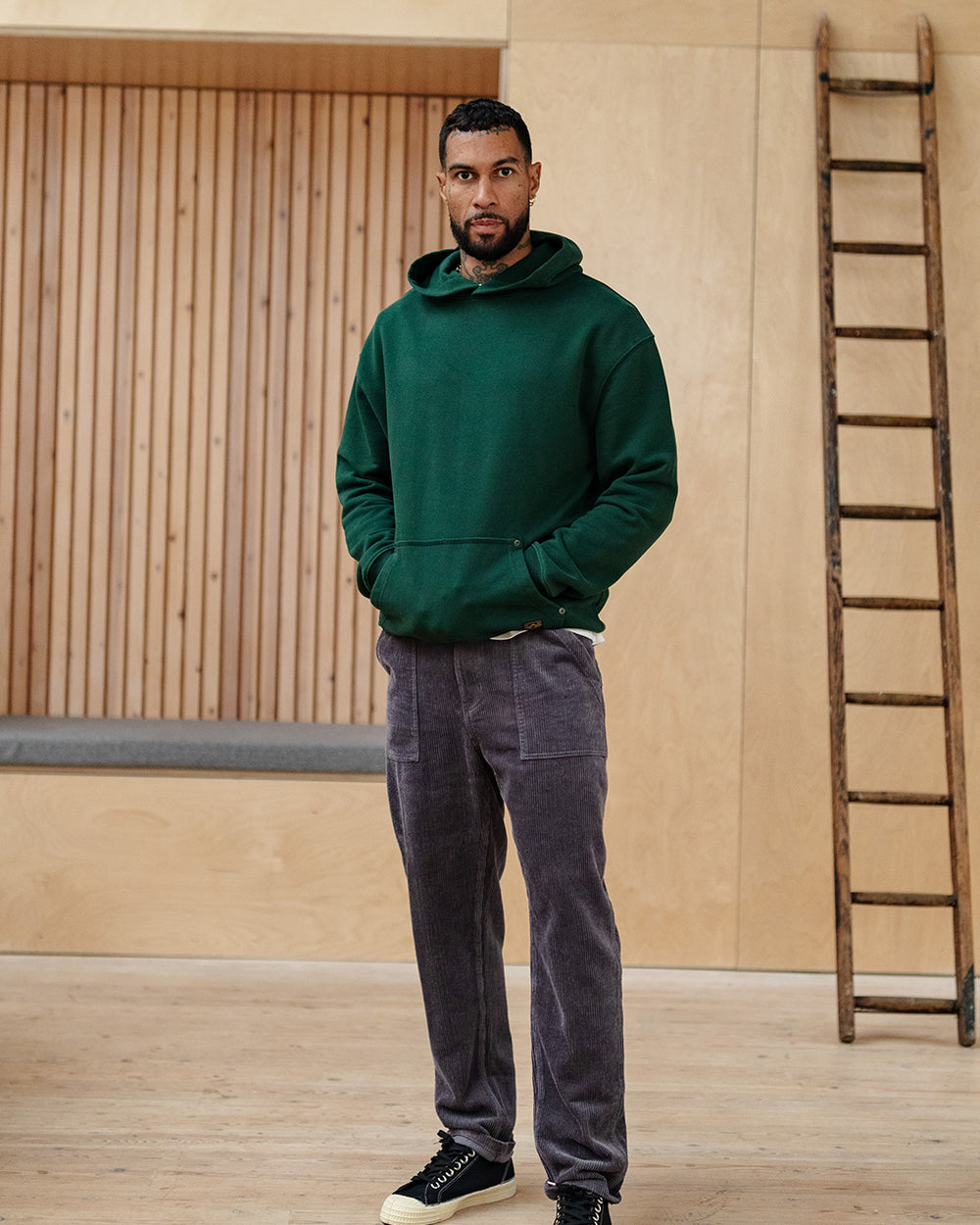 Carver Heavy Workwear Hoodie - Forest Green