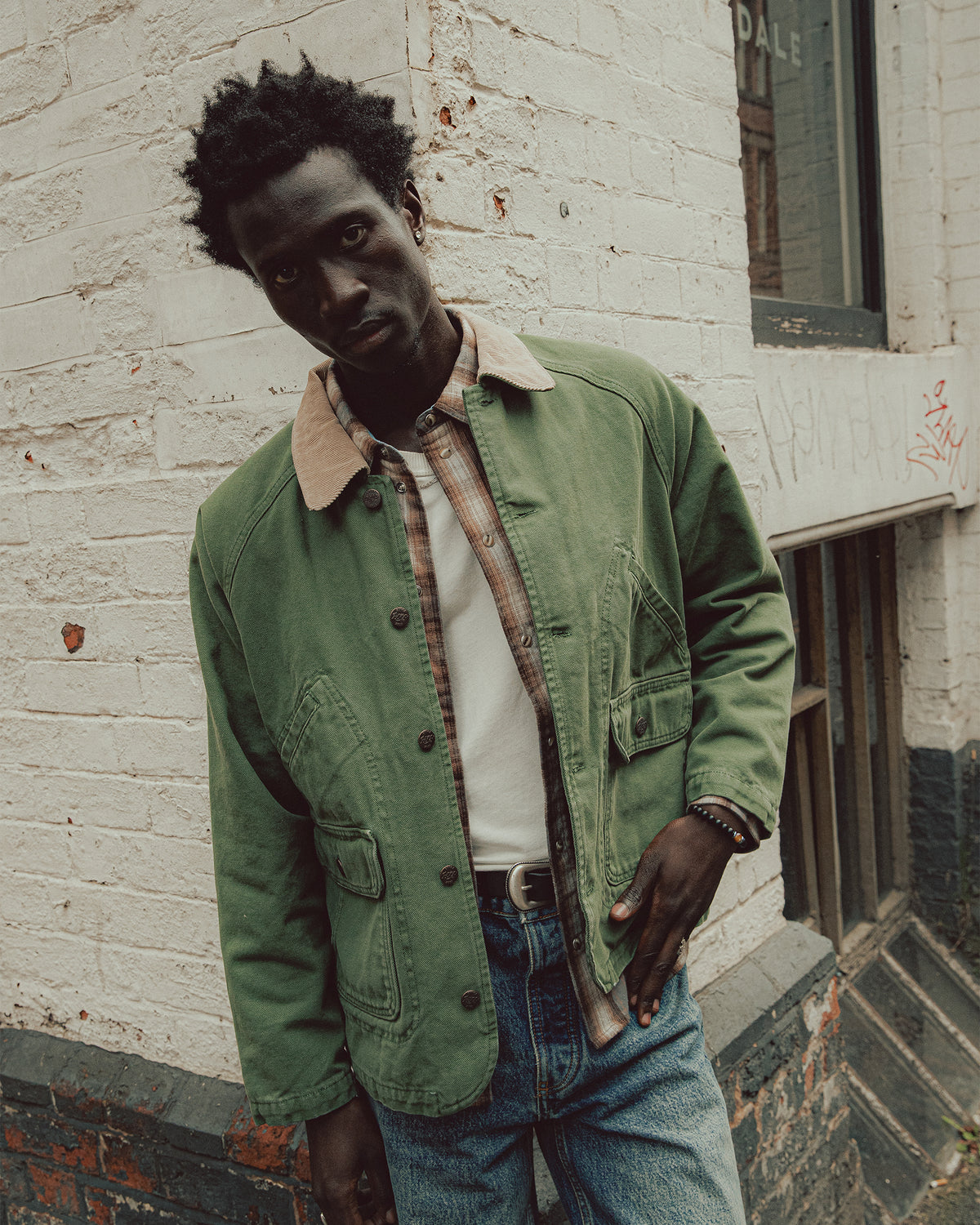 Marine Quarter Canvas Jacket - Green