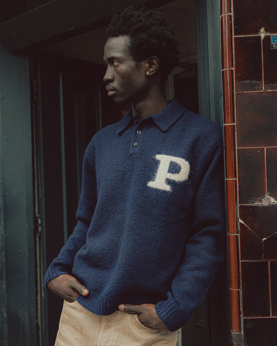 Winslow Knitted Polo - Navy