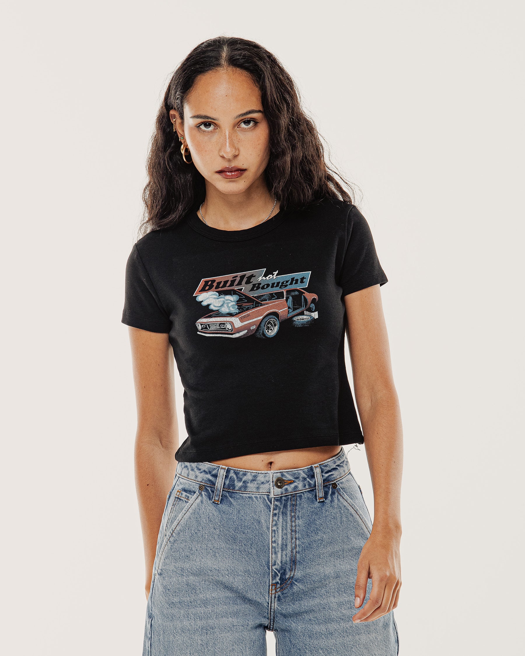 Built Not Bought Baby T-Shirt - Washed Black