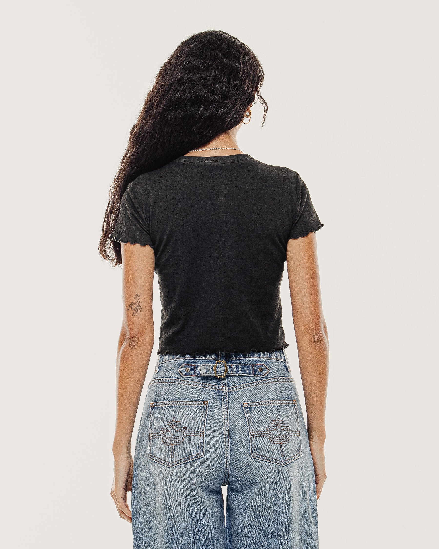 Grunge Wash Baby T-Shirt - Washed Black