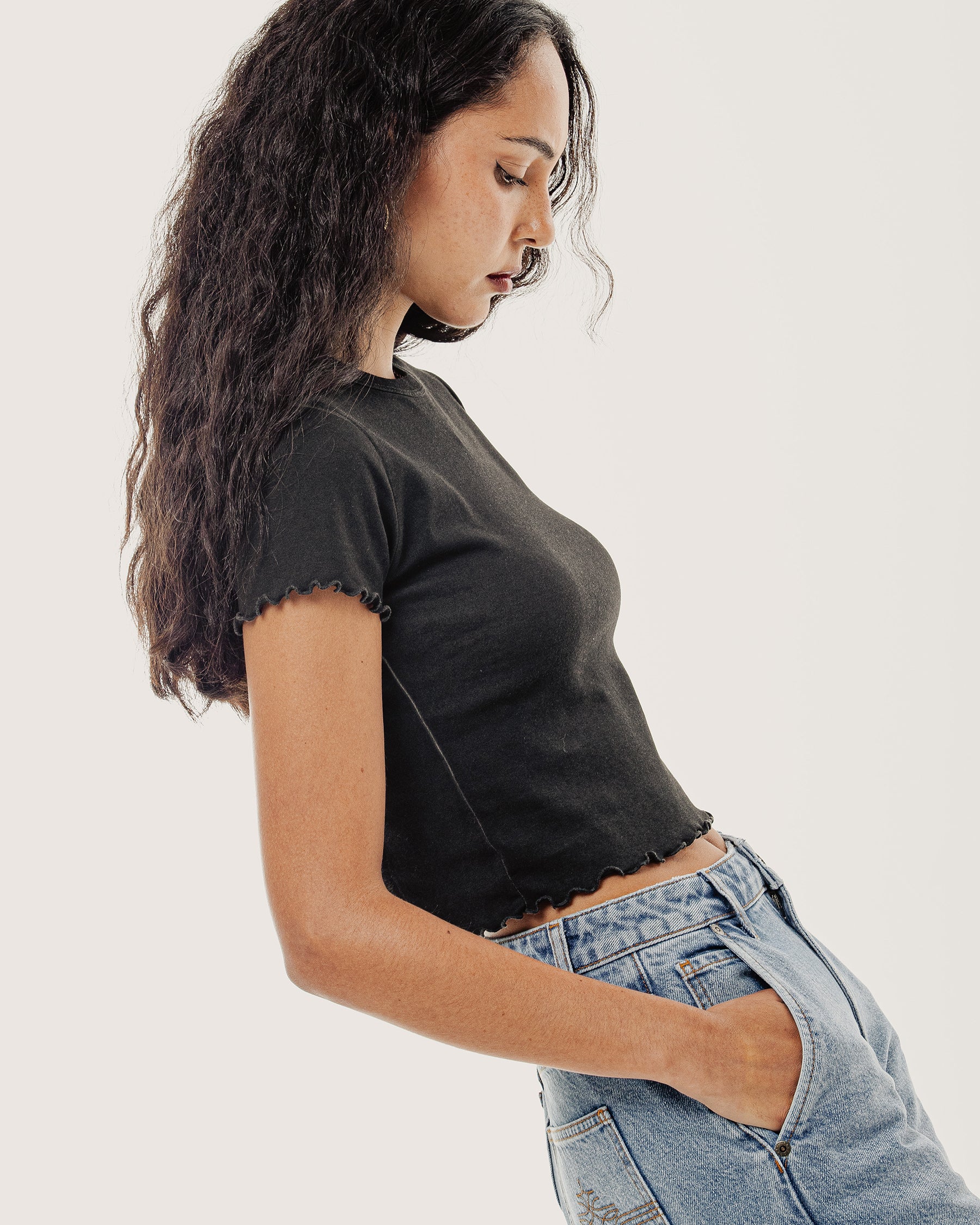 Grunge Wash Baby T-Shirt - Washed Black