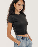 Grunge Wash Baby T-Shirt - Washed Black