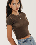 Grunge Wash Baby T-Shirt - Washed Brown