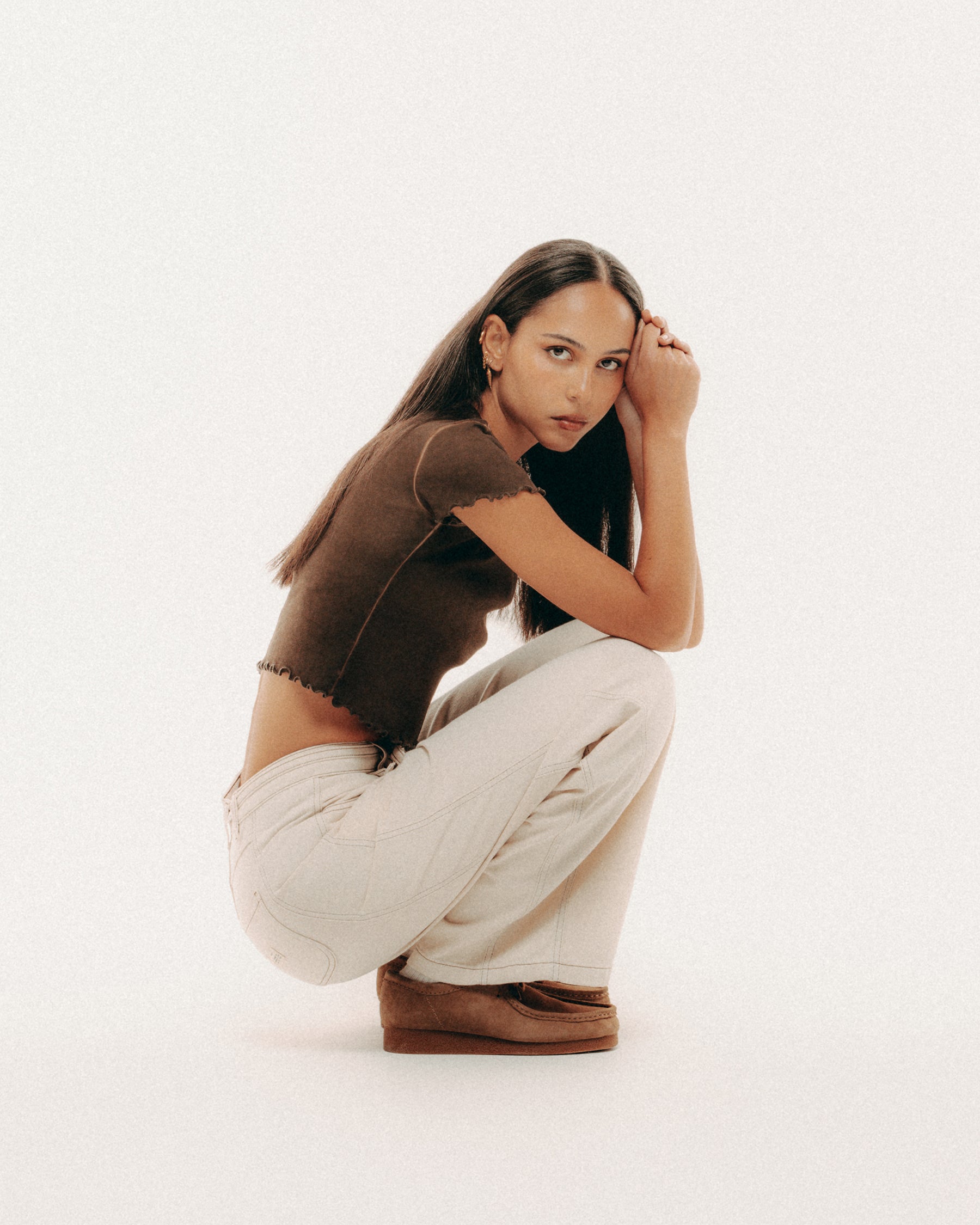 Keaton Wide Leg Denim Jean - Ecru