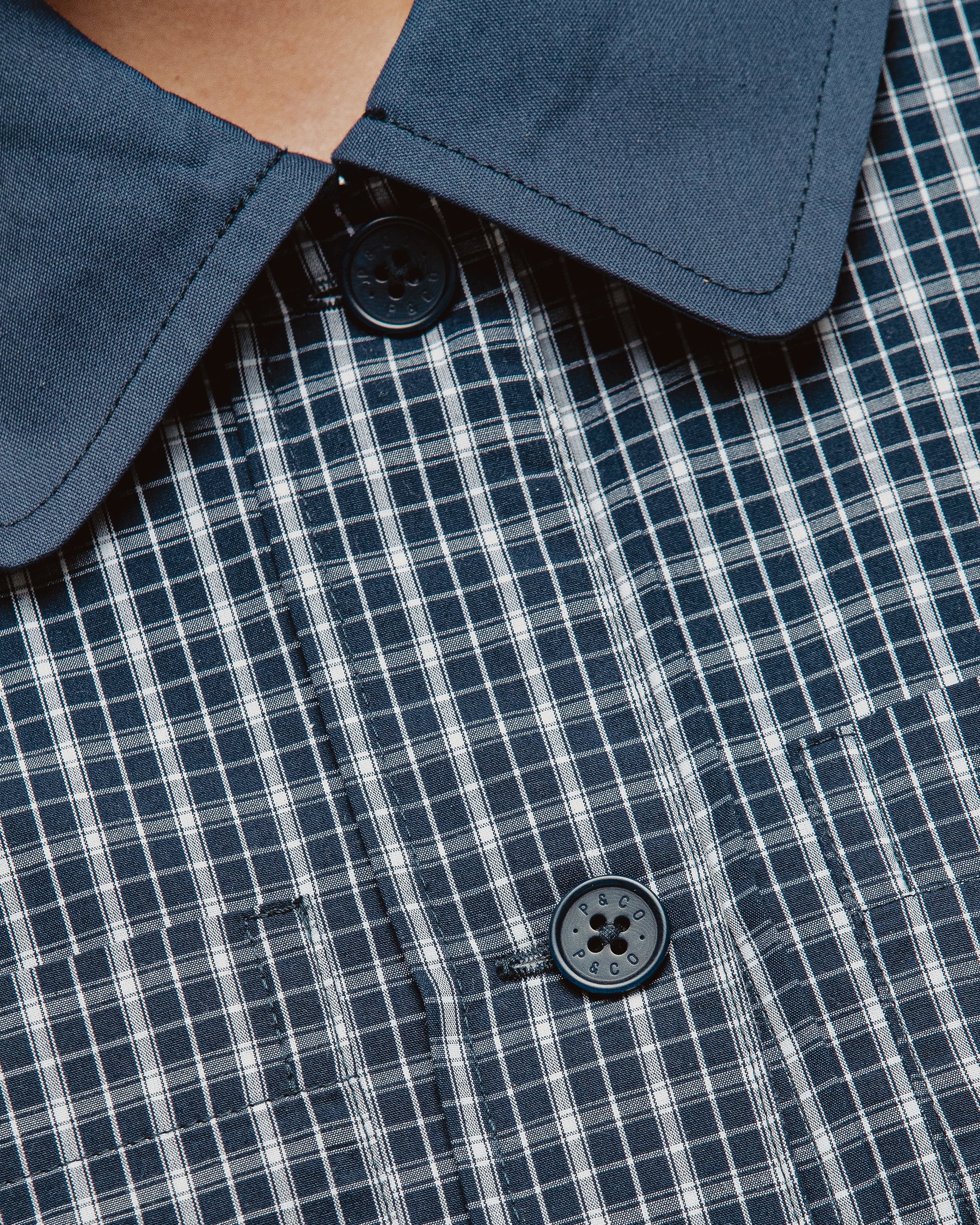 Olivia Quilted Jacket - Navy Plaid