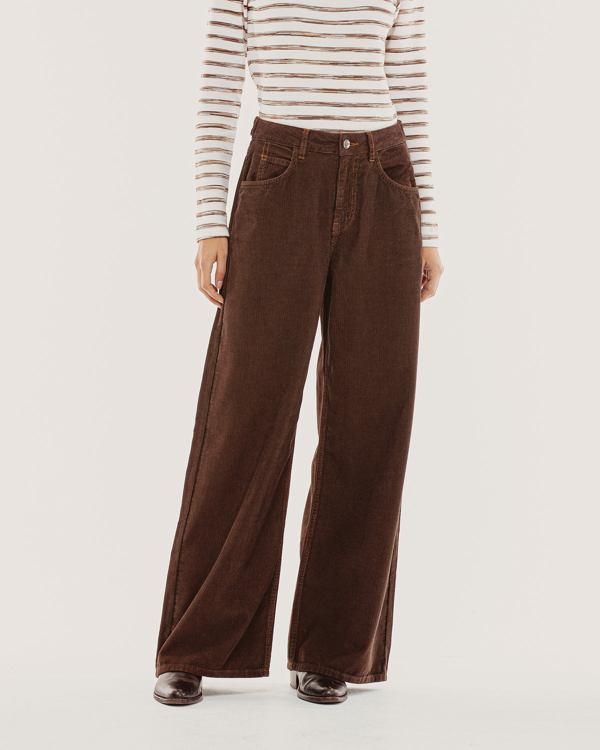Lori Cord Wide Leg Flare - Brown