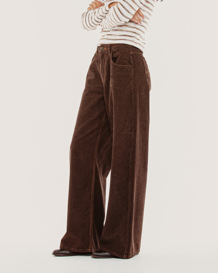 Lori Cord Wide Leg Flare - Brown