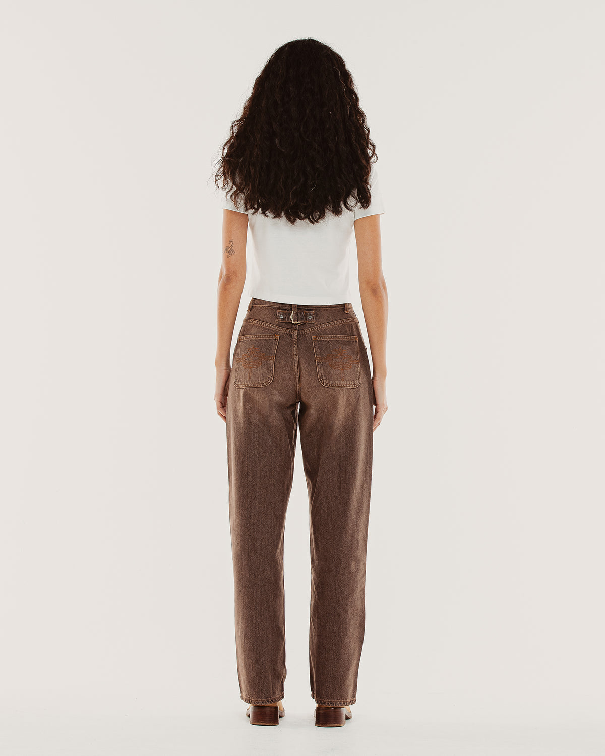 Nomad Weathered Denim Pant - Washed Brown