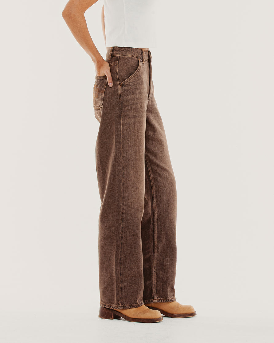 Nomad Weathered Denim Pant - Washed Brown